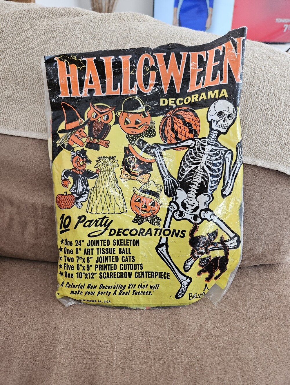 Vintage Beistle 16 Halloween Die Cut Jointed Halloween (60's & 70's) Decorations